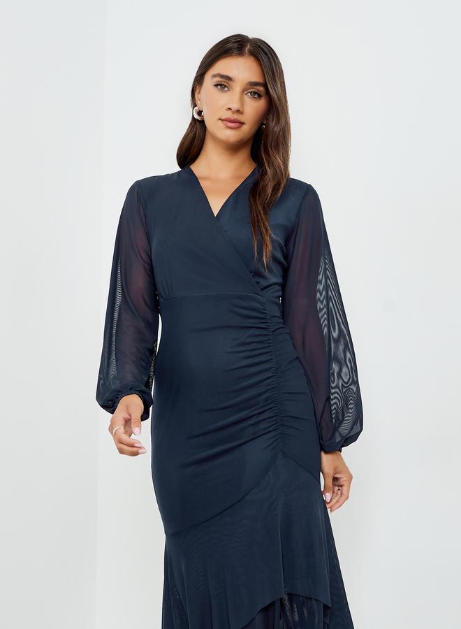 Styli Women Maxi Evening Dress with Long Sleeves - Image 1